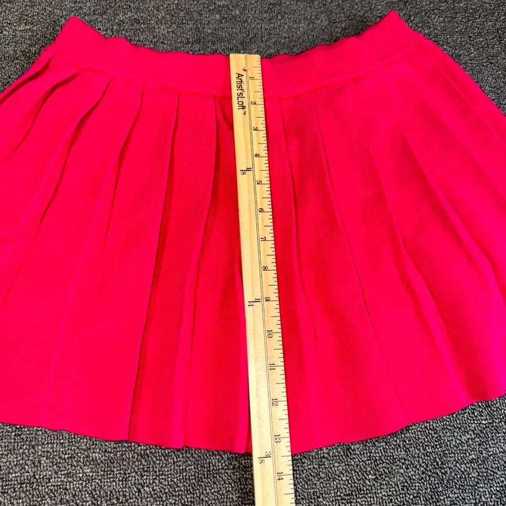 Daisy Tennis Skirt Skort Womens Large Pink Pleated Athletic Ribbed Waistband